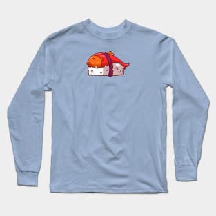 Salmon Sushi Cartoon Long Sleeve T-Shirt